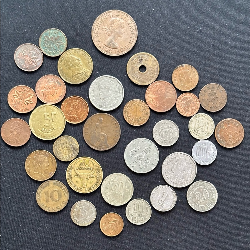 Lot of (33) Various Foreign coins